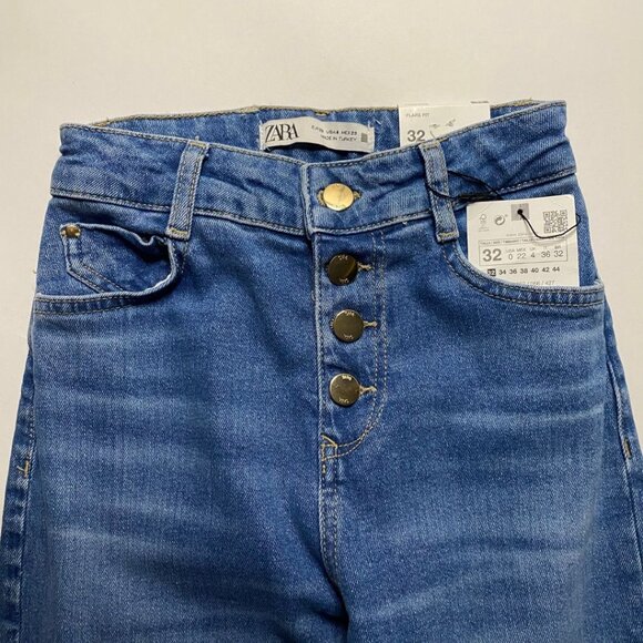 ZARA NWT Flare Fit High Rise Flare Leg Full Length Size 32 (US 0) - Picture 2 of 6